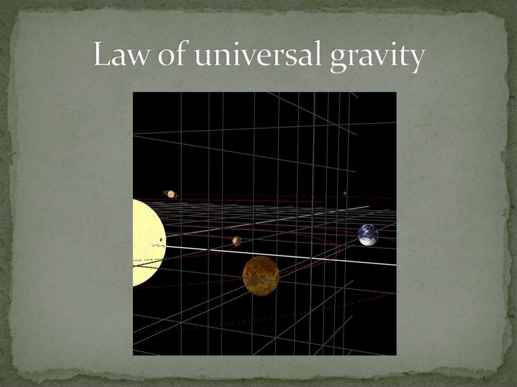 Law of universal gravity