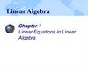 Linear Algebra. Chapter 1. Linear Equations in Linear Algebra