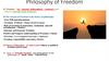 Lecture 6. Philosophy of Freedom