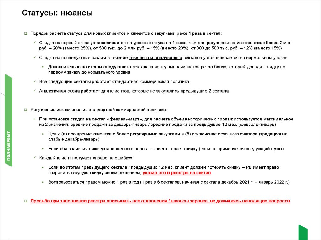 Коммерческая политика с 1 декабря 2021 г. АО «Полимербыт» - презентация ...