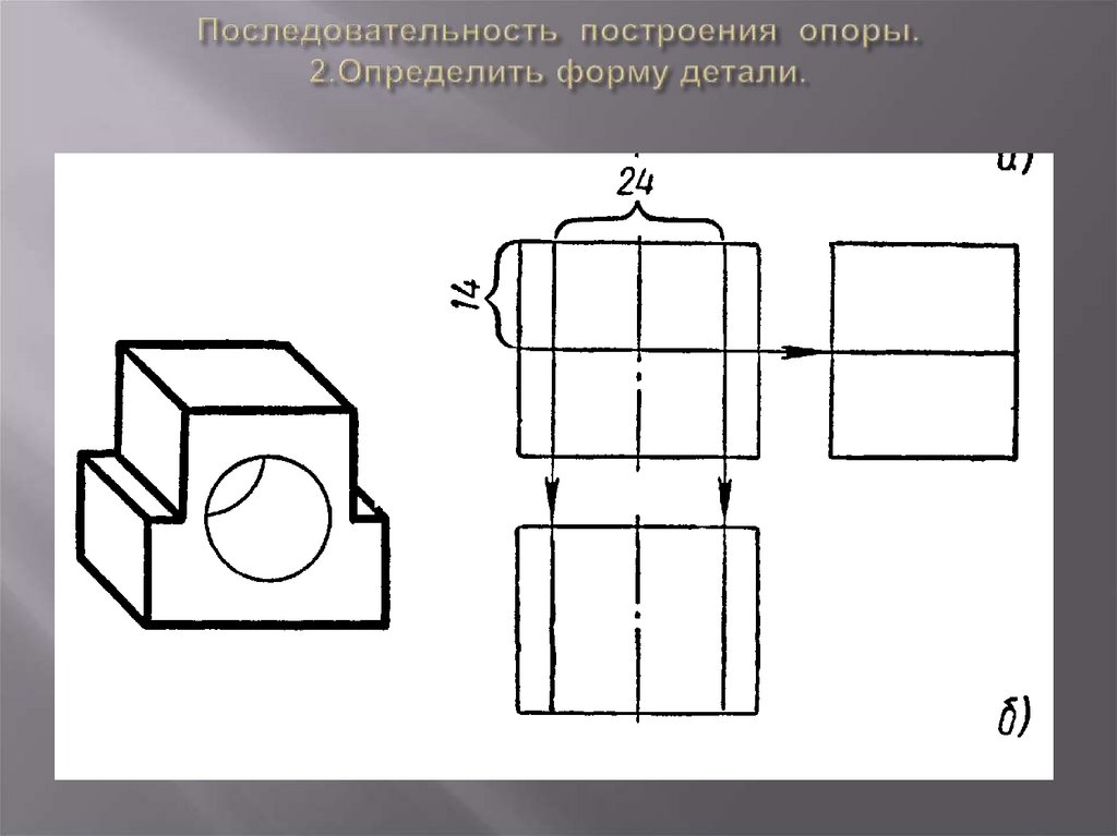 Последовательность построения опоры. 2.Определить форму детали.