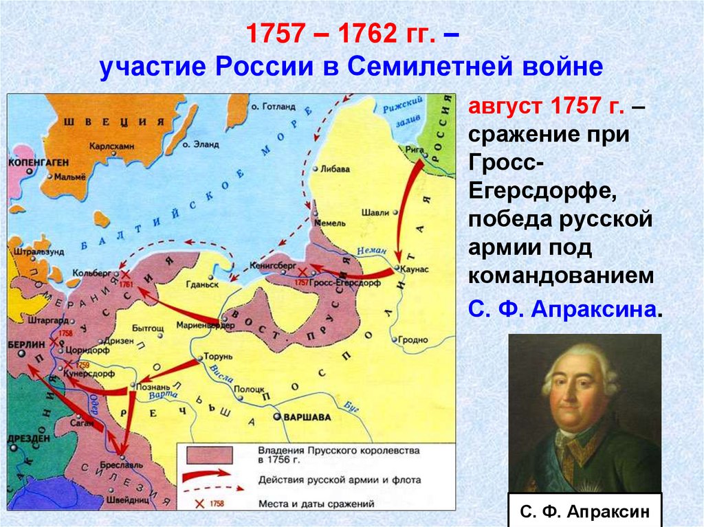 Оккупация восточной пруссии россией в 1758 1762. Участие России в семилетней войне 1756-1761 гг. Результаты семилетней войны 1756-1763.