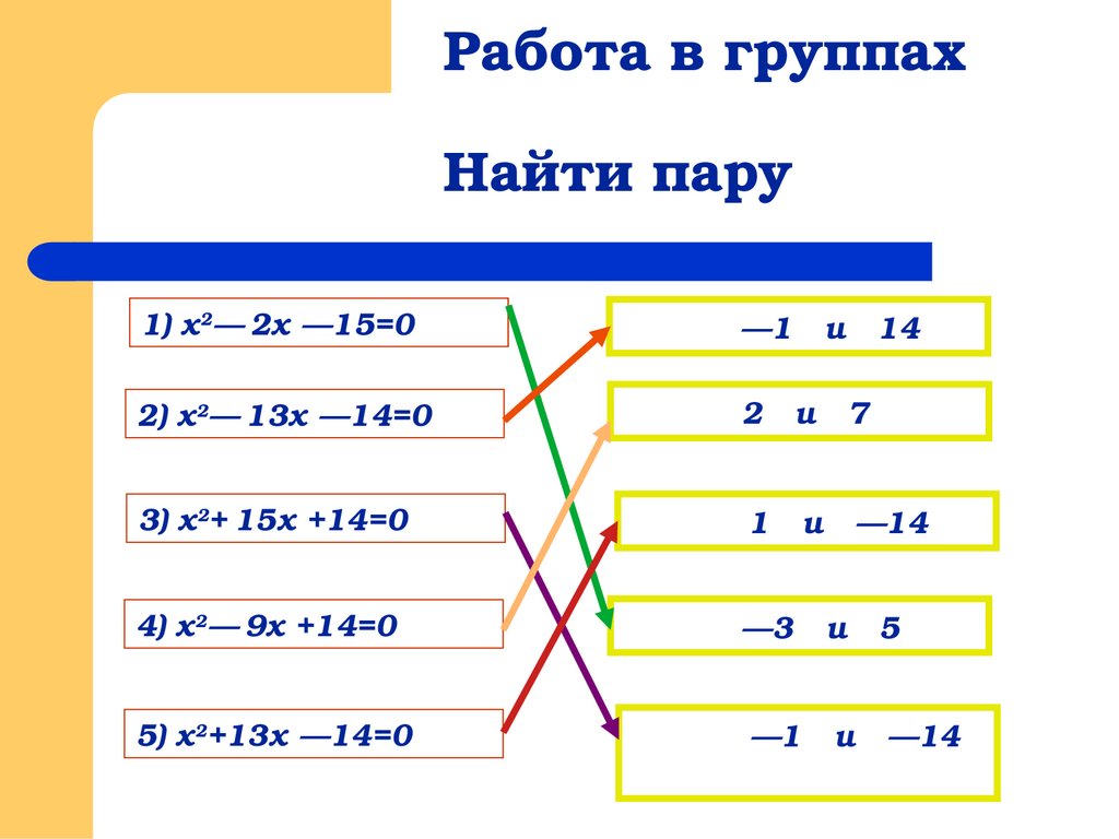 Решение квадратных уравнений - презентация онлайн