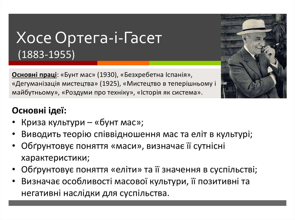 Хосе Ортега-і-Гасет - презентация онлайн
