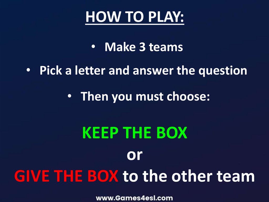 Give The Box Or Keep The Box