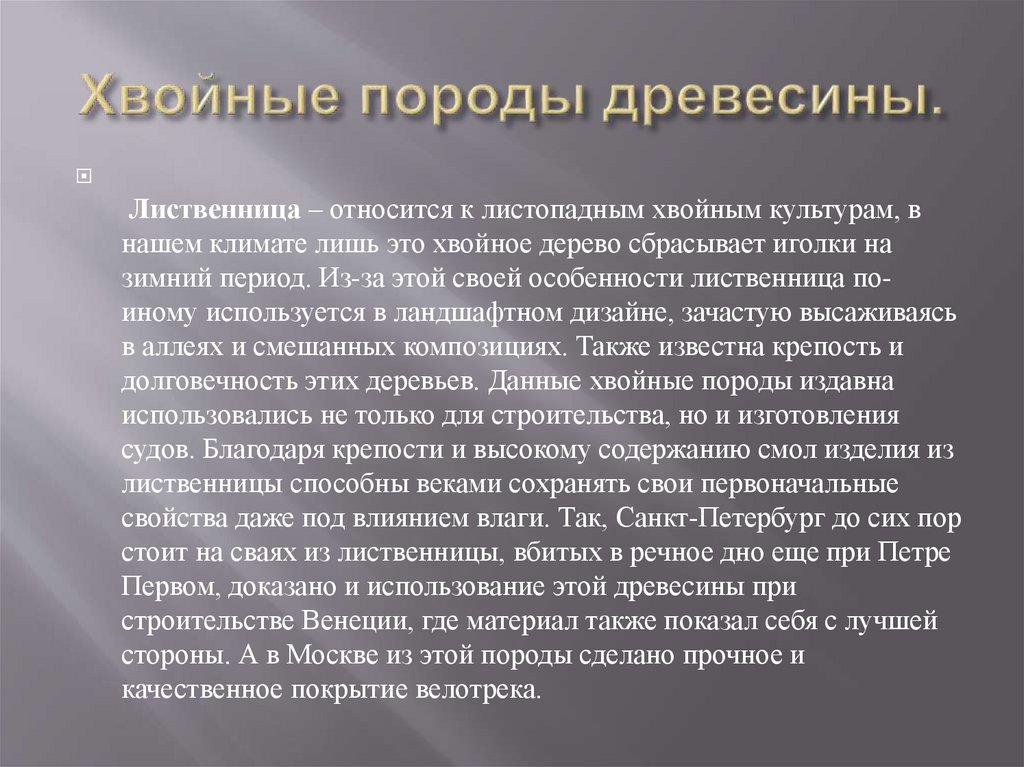 Лиственные и хвойные породы древесины - презентация онлайн