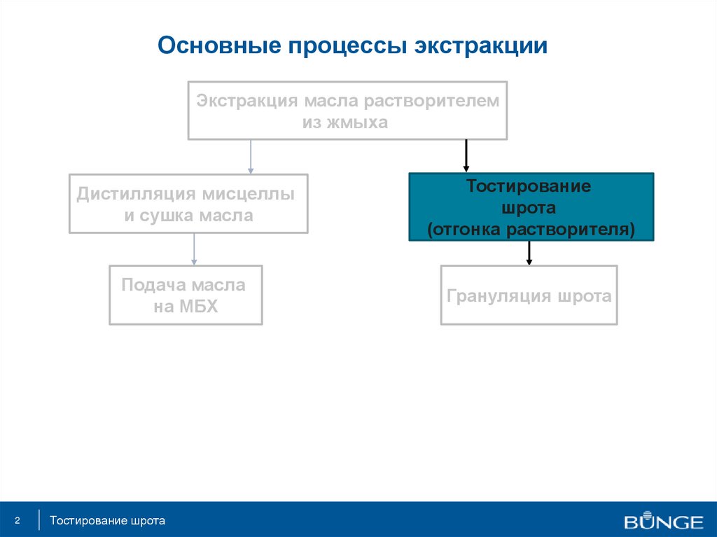 Основные процессы экстракции
