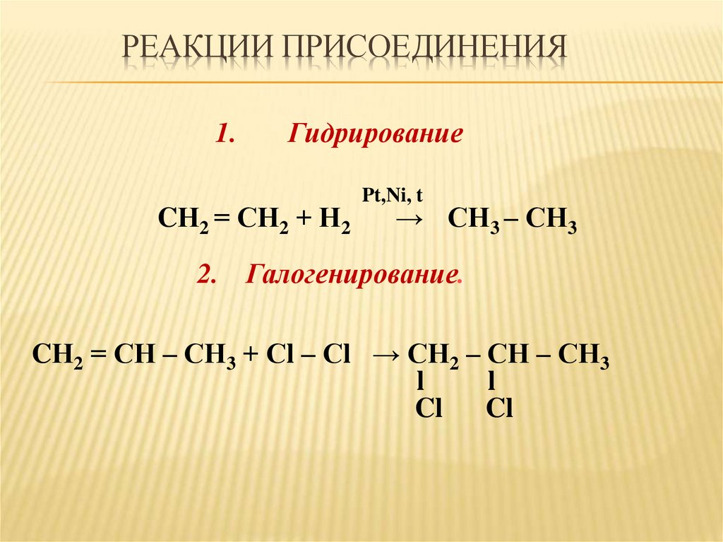 Реакции присоединения химия
