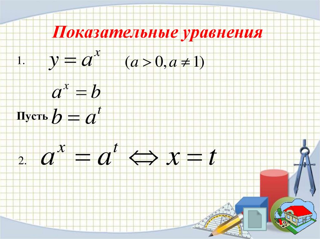 Показательные уравнения