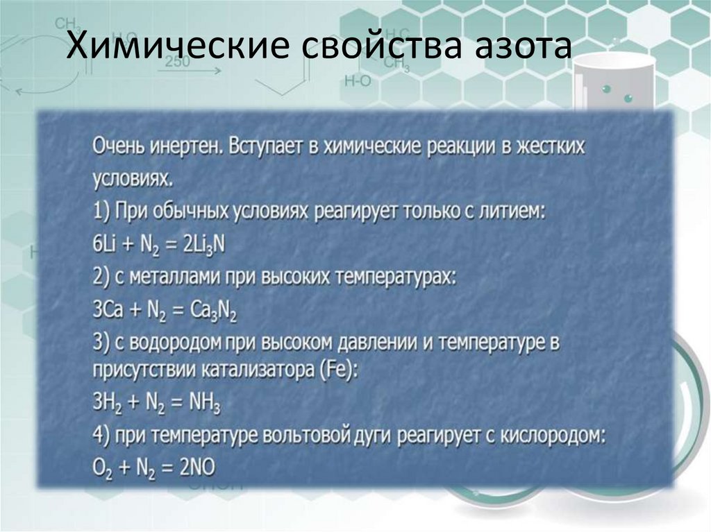 Дать характеристику элемента по плану азот