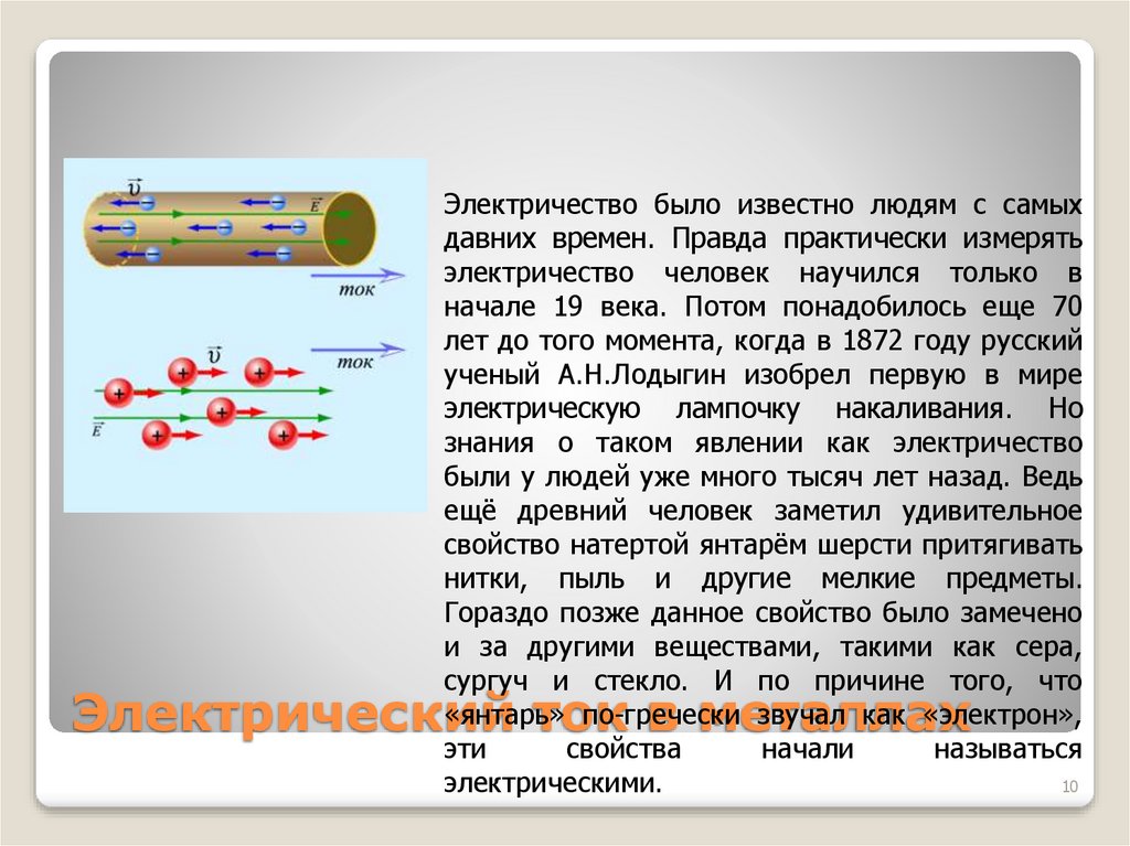 Электрический ток в металлах