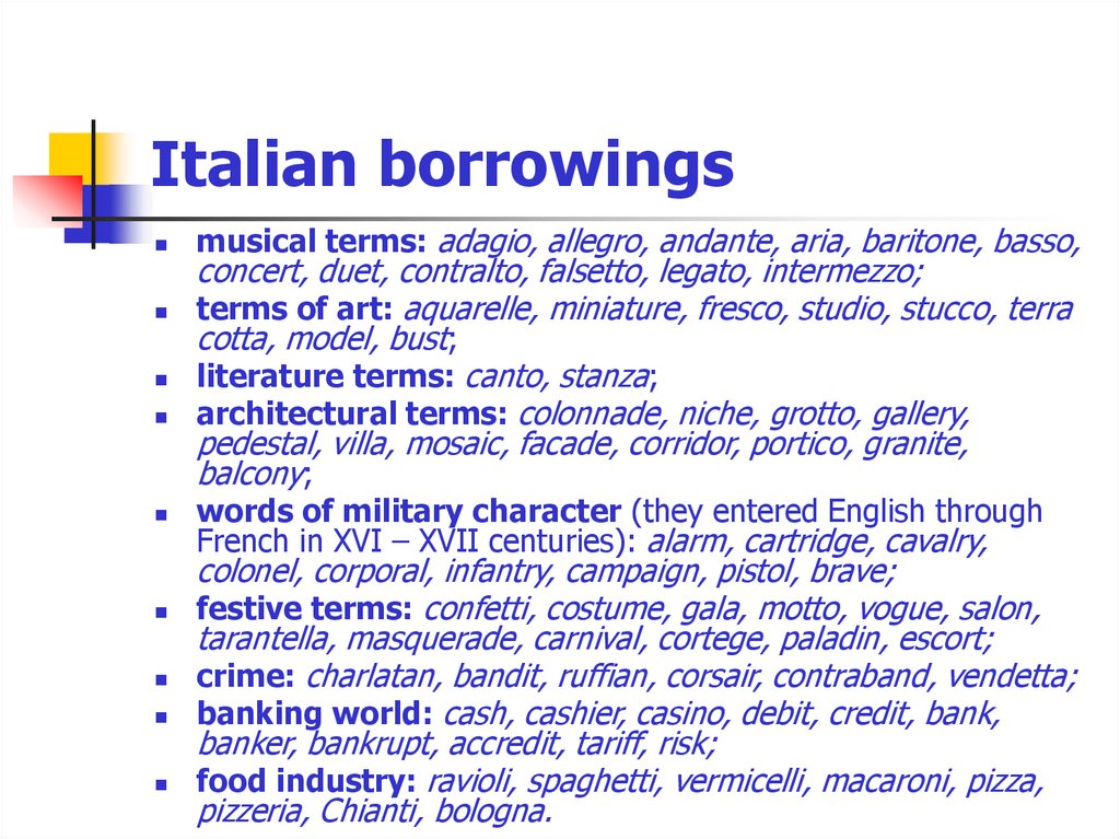 Italian borrowings