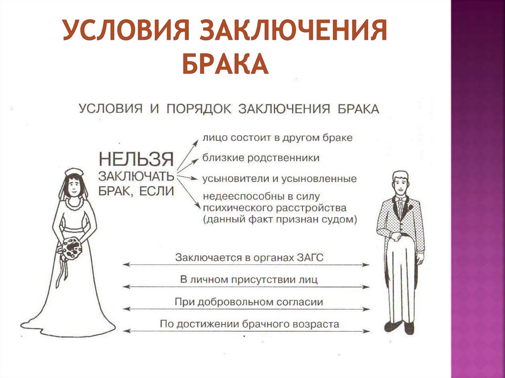 Понятие брака условия и порядок заключения брака презентация