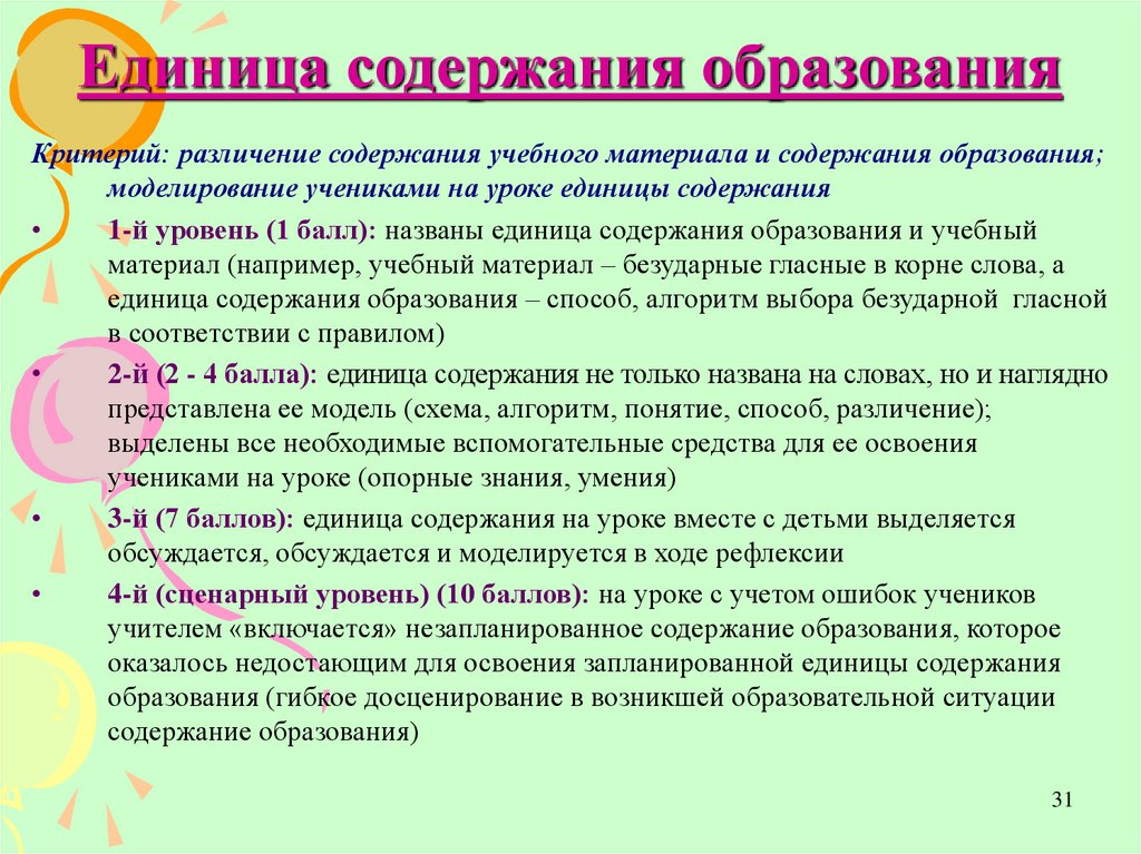 Ед образование. Критерии образованности. Содержание учебного материала. Единица содержания образования отражающая предмет. Понятие образованный человек и критерии образованности.