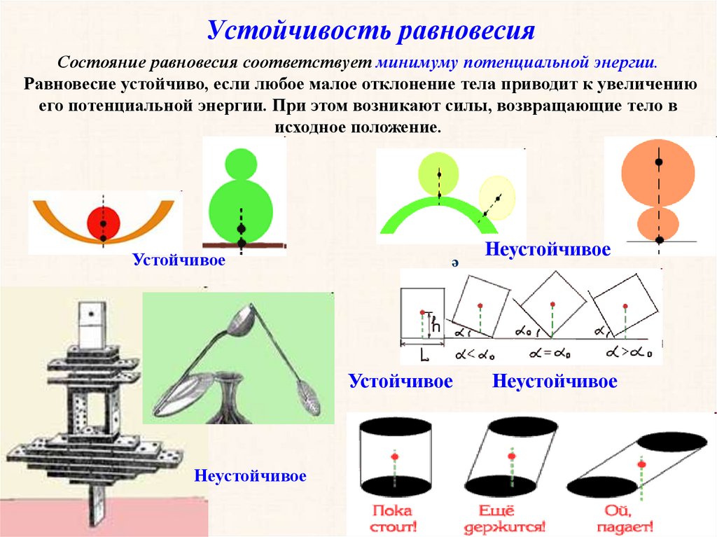 Рассмотрите рисунки и подпишите под каждым какой это вид равновесия