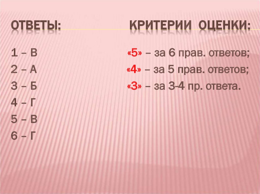 Ответы: Критерии оценки: