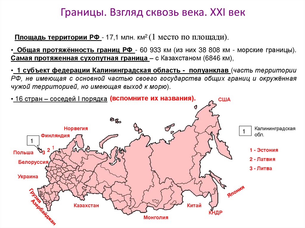 Географическое положение россии границы