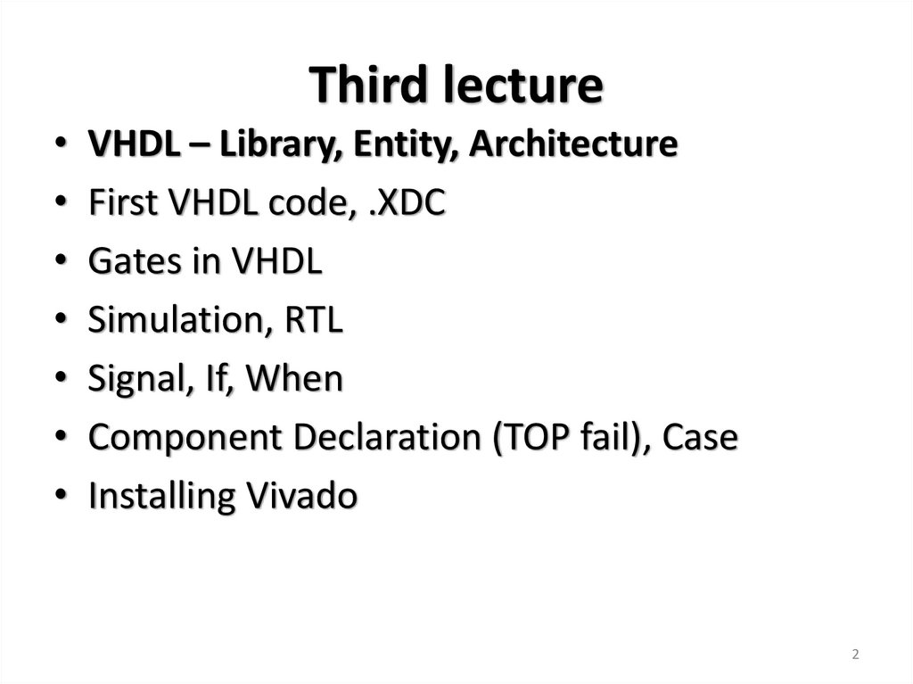 Third lecture