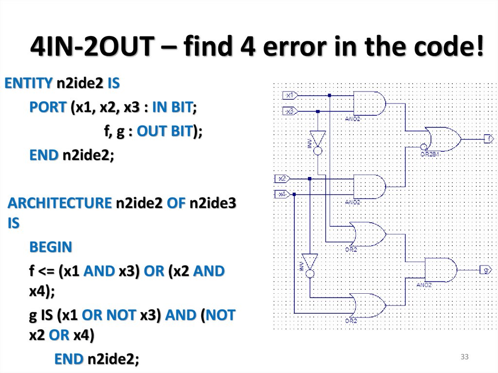 4IN-2OUT – find 4 error in the code!
