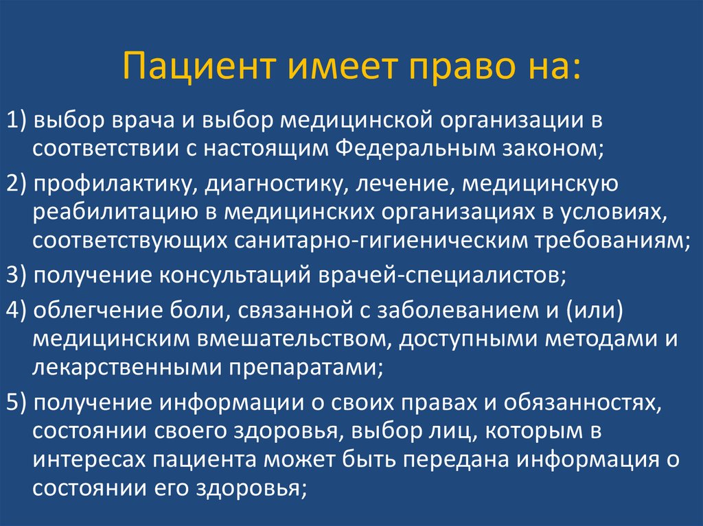 Пациент имеет право выбора врача