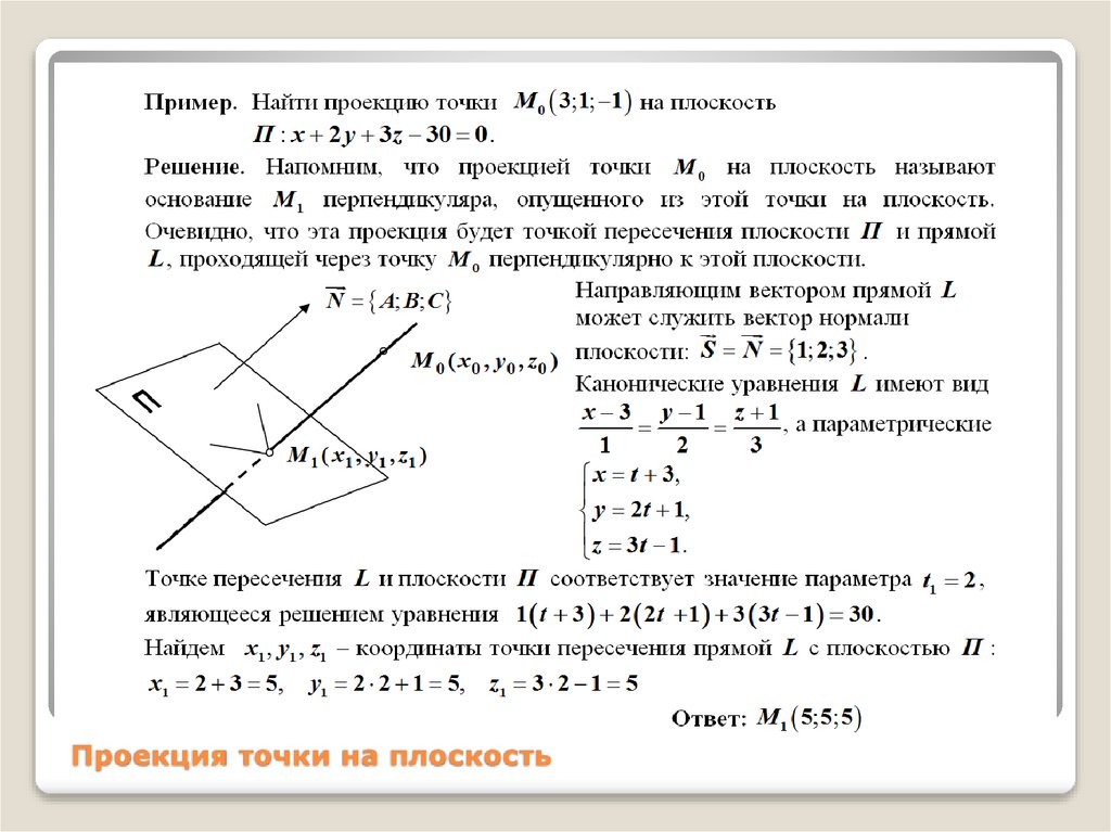 Проекция точки формула