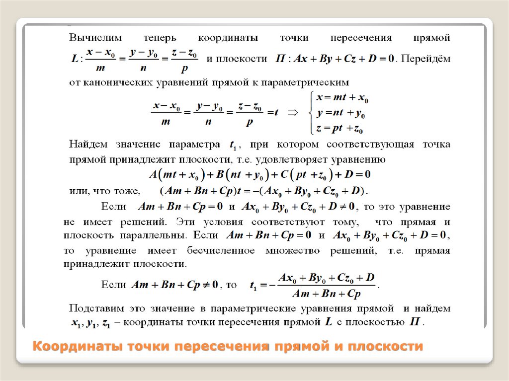 Найдите координаты точки пересечения прямой y