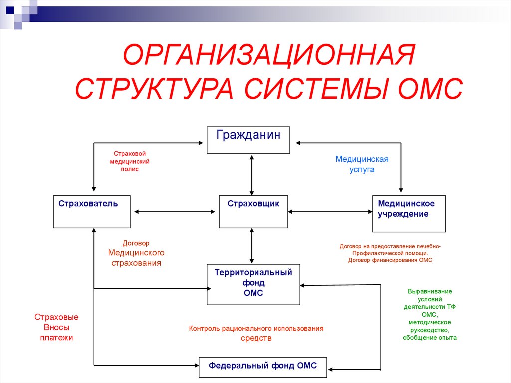 ОРГАНИЗАЦИОННАЯ СТРУКТУРА СИСТЕМЫ ОМС