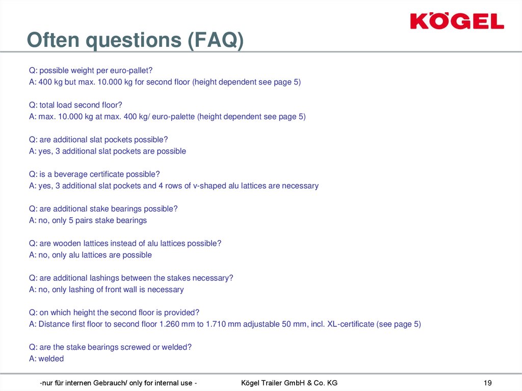 Often questions (FAQ)