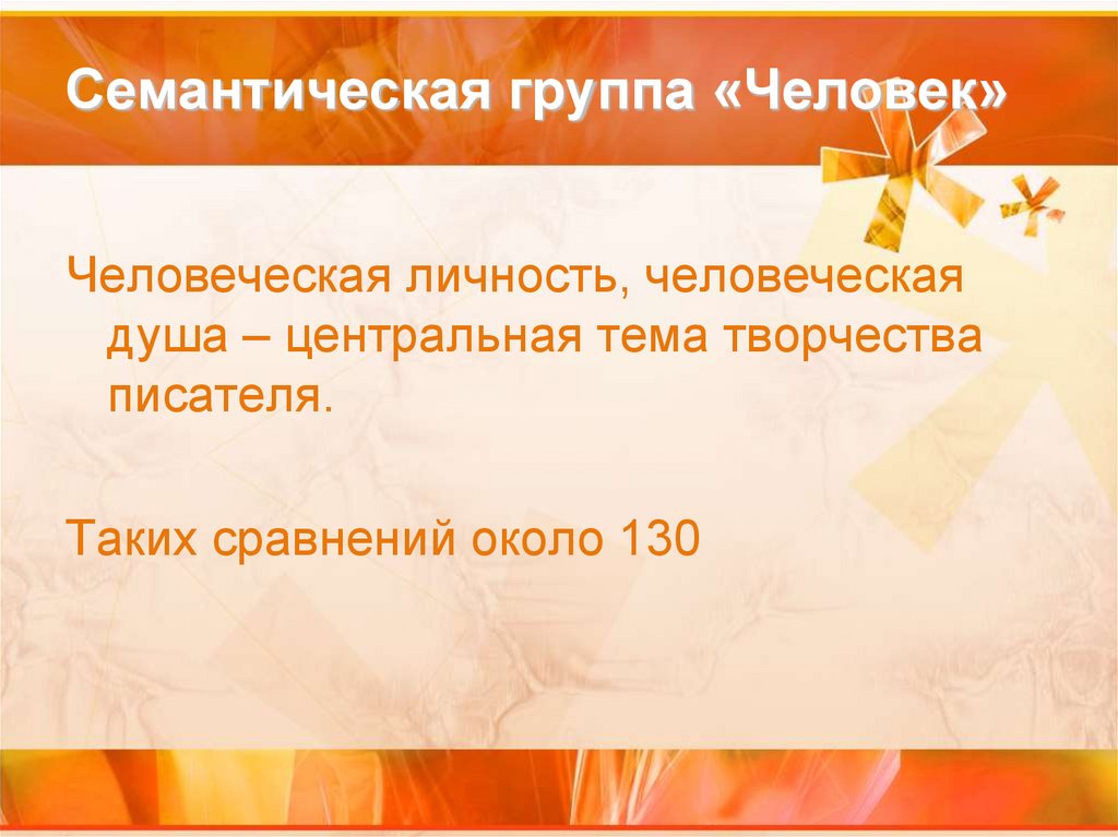 Семантическая группа «Человек»