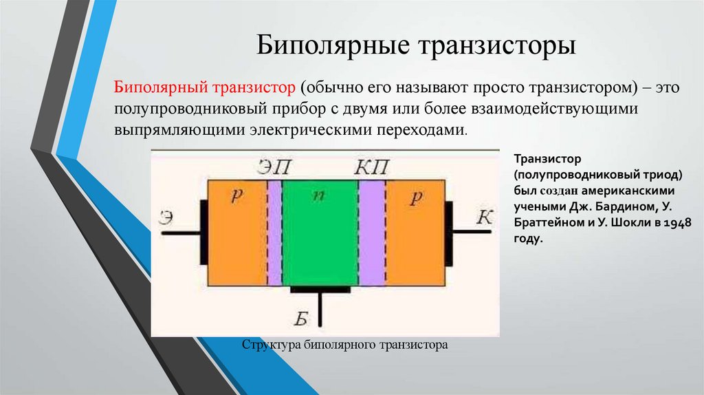 Биполярные транзисторы презентация