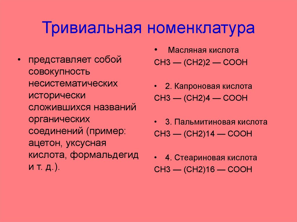 Номенклатура 8 класс