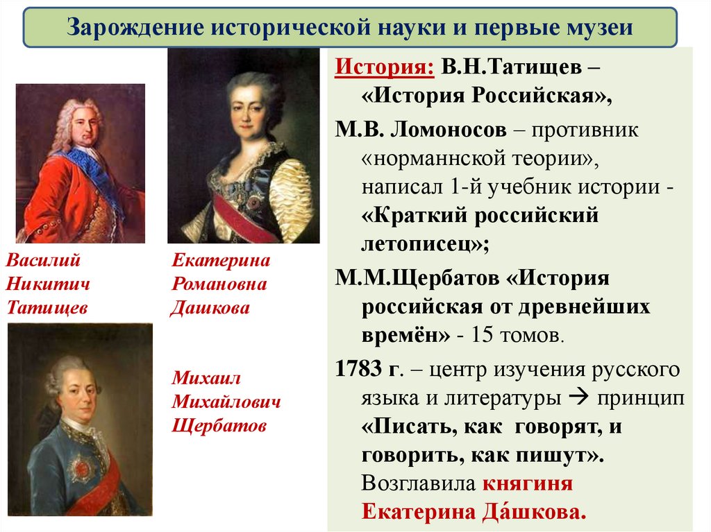 Какое значение для исторической науки. Зарождение исторической науки. Историческая наука России. Зарождение исторической науки и первые музеи кратко. Ломоносов норманская теория.