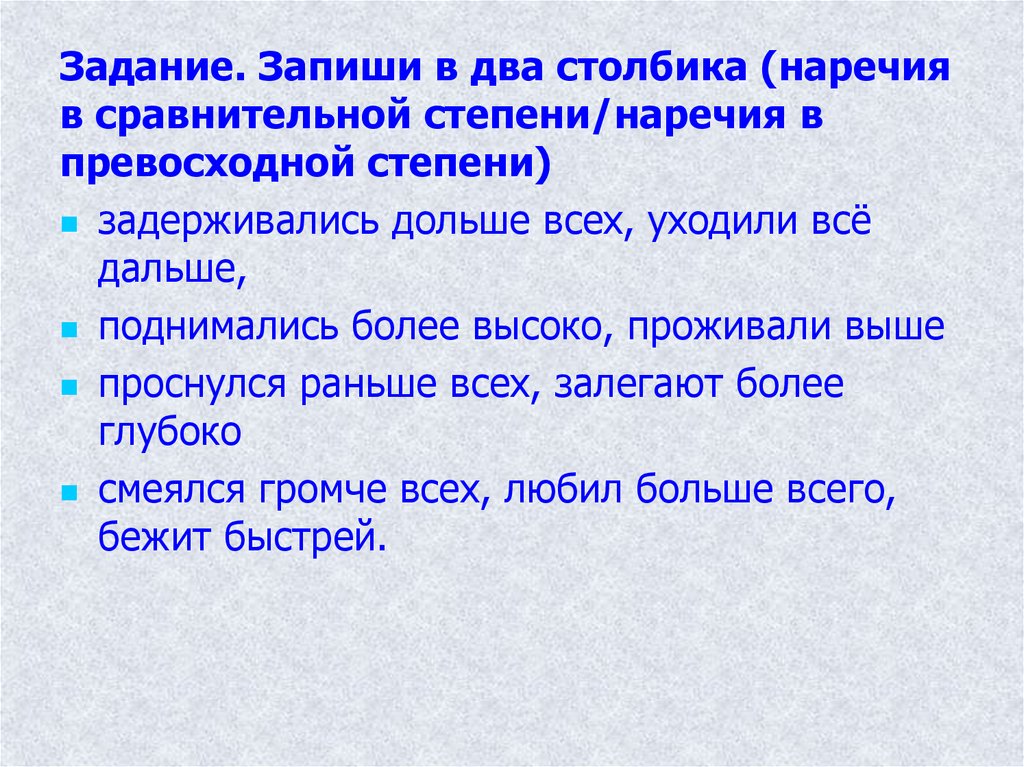 Употребление наречий в речи