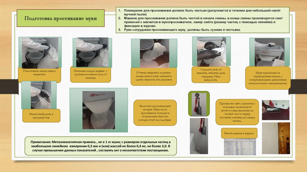 Подготовка просеивание муки - презентация онлайн