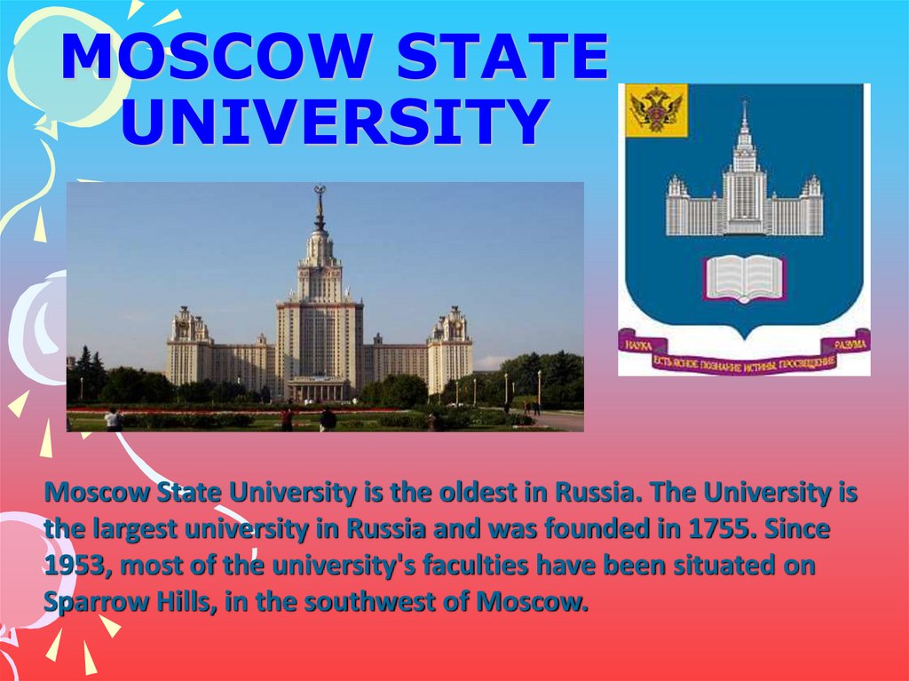MOSCOW STATE UNIVERSITY