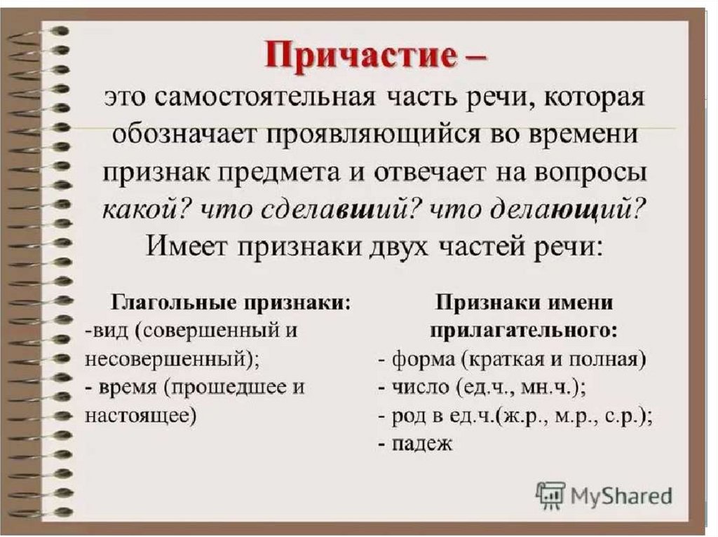 повторение темы причастие 7 класс ответы