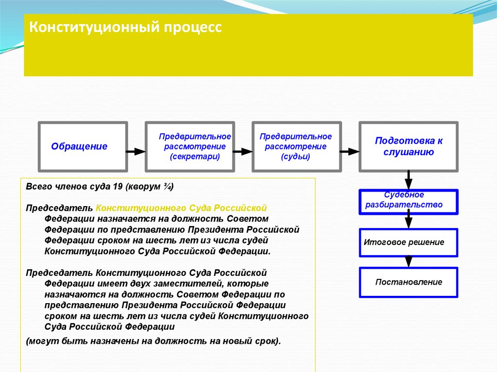 Прохождение дела в конституционном суде схема с пояснениями