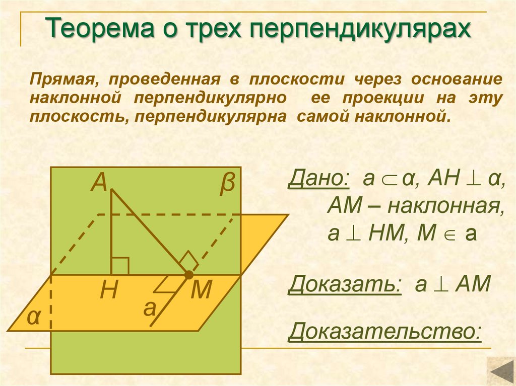 Как доказать перпендикулярность прямых