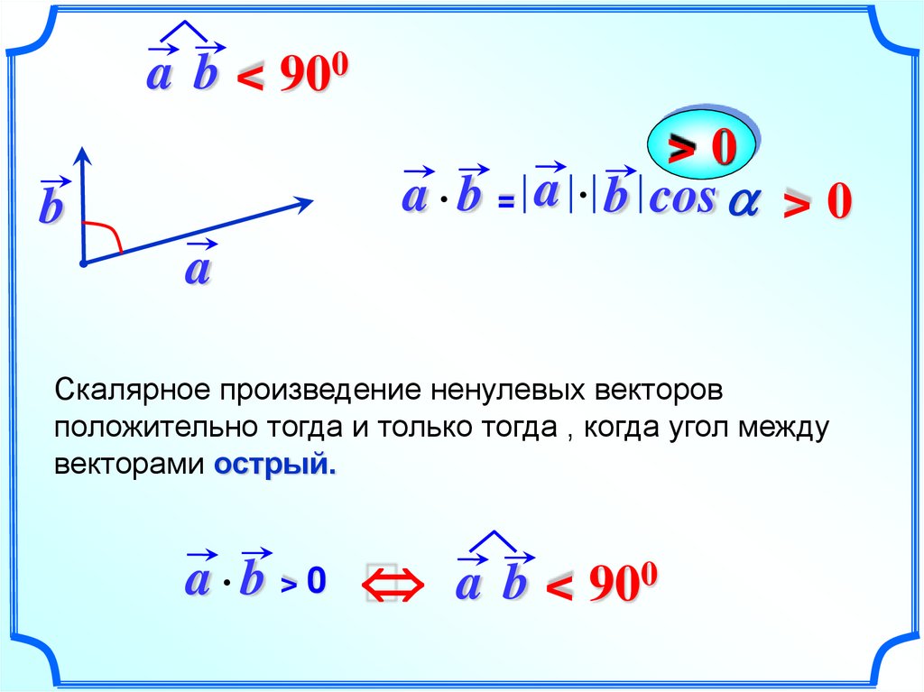 Скалярным произведением двух ненулевых векторов. Угол между векторами скалярное произведение векторов. Угол между векторами скалярное произведение. Острый угол между векторами. Скалярное произведение векторов a и b.