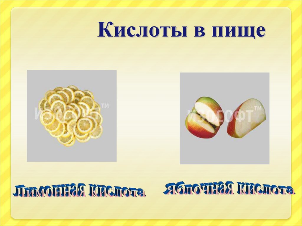 Кислоты в пище
