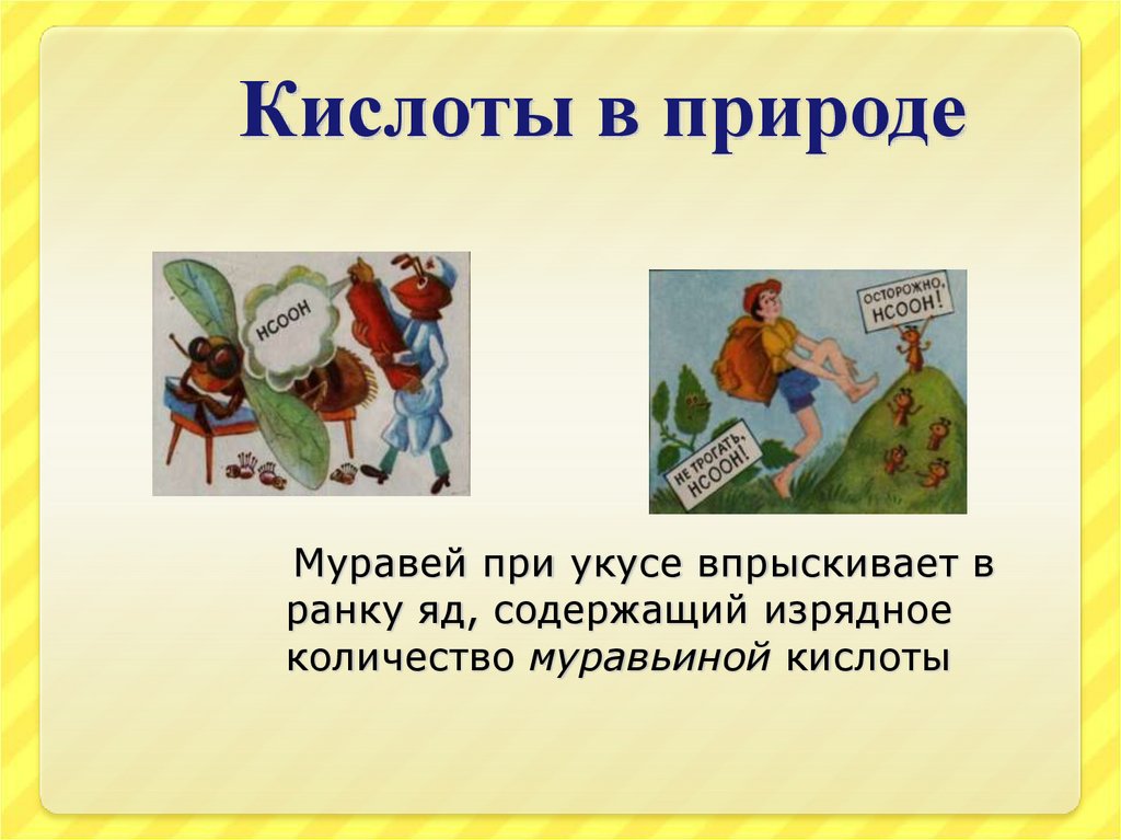 Кислоты в природе