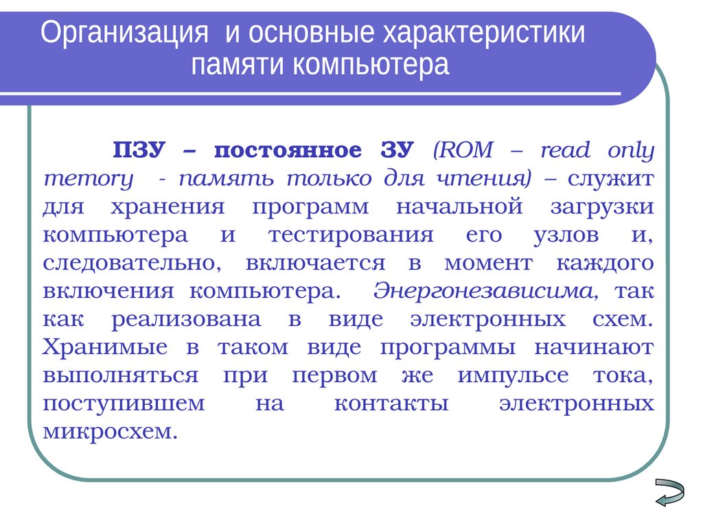 Виды памяти в технических средствах информатизации. Устройства внутренней и внешней  памяти - презентация онлайн