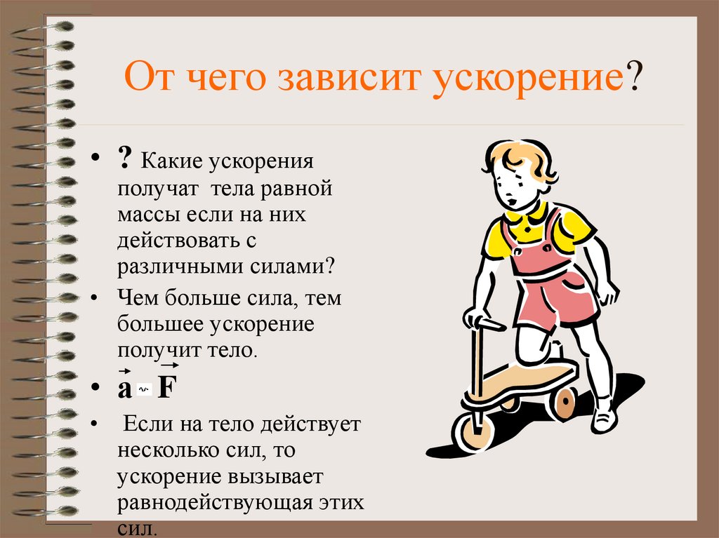 От чего зависит вес. От чего зависит ускорение тела. Зависимость ускорения от массы тела. Ускорение зависит от массы. Ускорение не зависит от массы тела.