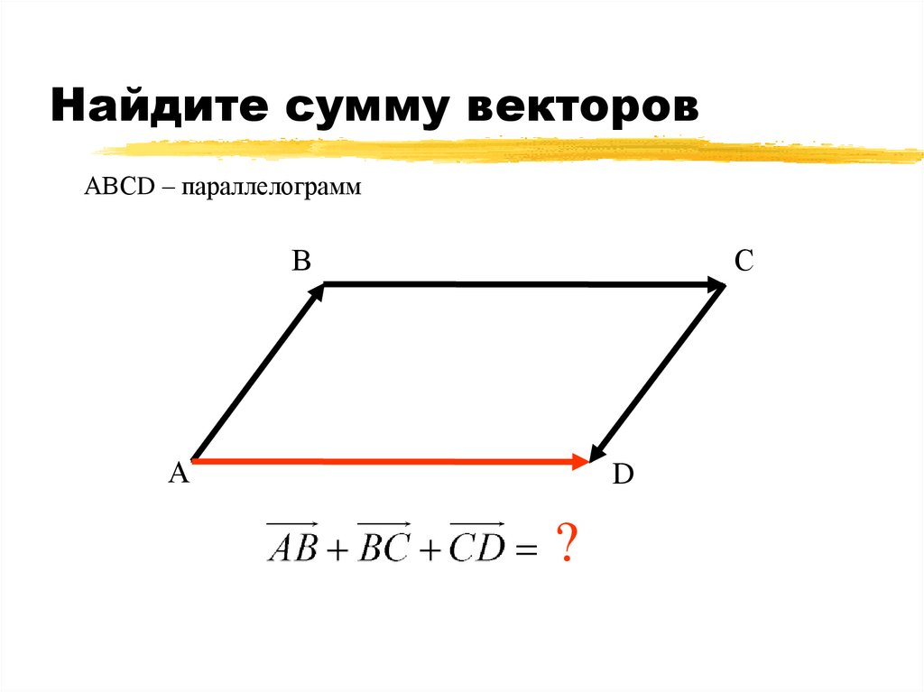 Найдите сумму векторов