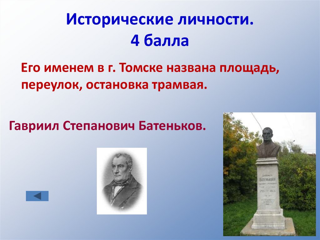 Исторические личности. 4 балла