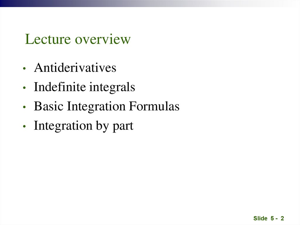 Lecture overview