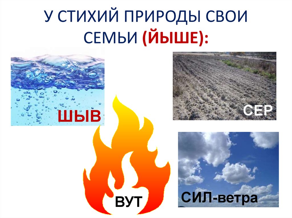 У СТИХИЙ ПРИРОДЫ СВОИ СЕМЬИ (ЙЫШЕ):