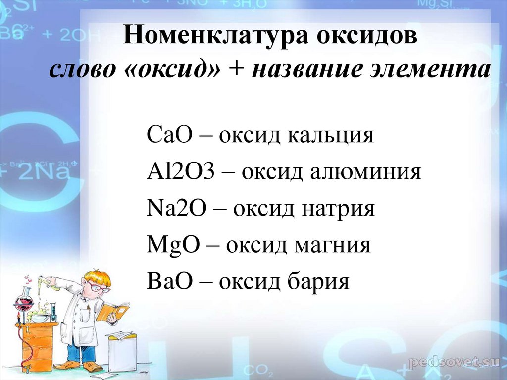 Устаревшее название оксидов 6