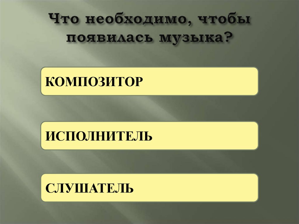 Что необходимо, чтобы появилась музыка?