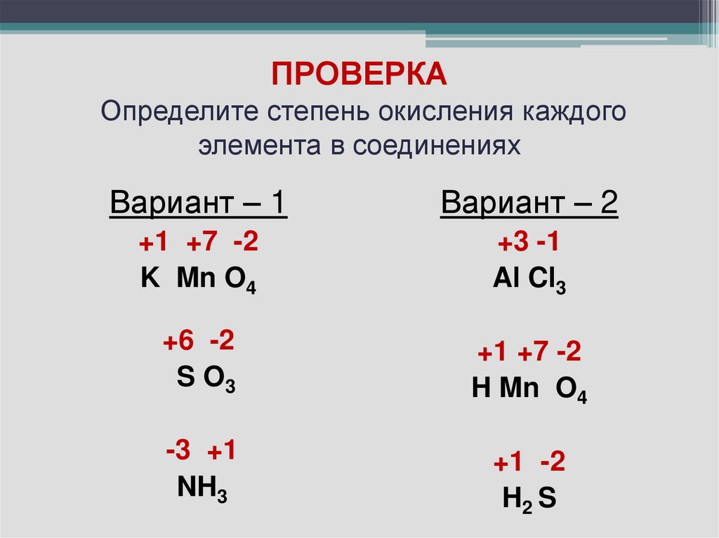 Определите степень окисления каждого элемента в соединении. Все степени окисления у каждого из элементов.